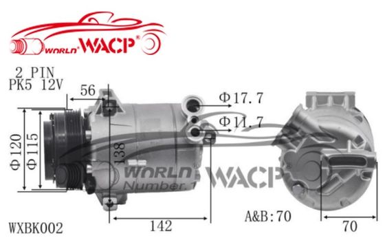 PXE16 5PK Compressor de deslocamento variável para Buick Lacrosse 2.4 WXBK002