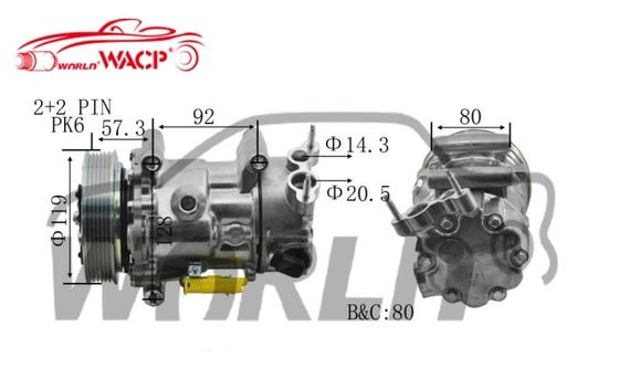 6453QJ Compressor para Peugeot207 Para Citroen Berlingo WXPG009