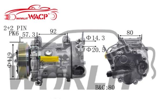 1309 Compressor de ar condicionado para automóveis Peugeot407 3008 4008 WXPG017