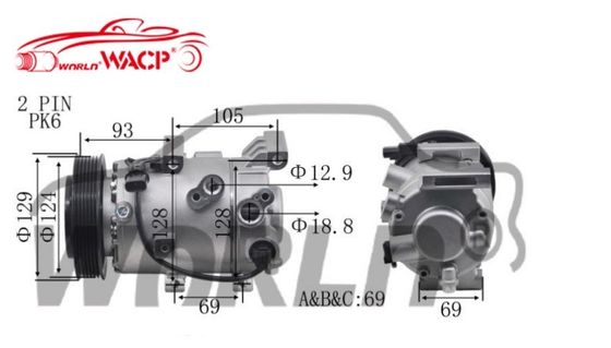 Compressor de CA de carro 97701F2500 Para Hyundai Elantra Para Cerato/Verna Para Kia Soul Para Forte Para ProCeed WXHY035