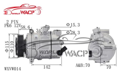 DCP32045 1K0820803G Alta precisão Para Audi A3 Para VW Golf6 Para Caddy Para Skoda Octavia Compressor WXVW014