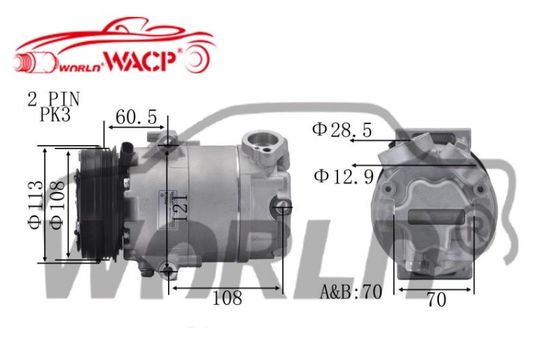 RC.600.108 5U0820803K AC.100.1758 Compressor de ar-condicionado para automóveis Volkswagen Fox Voyage WXVW045