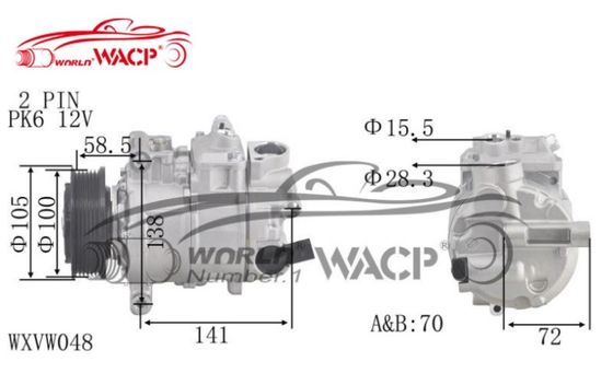 DCP32065 Compressor Ar condicionado de carro para VW T5 Amarok Multivan WXVW048